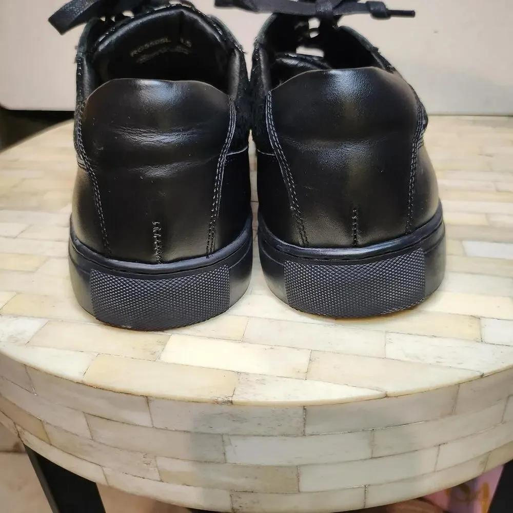 Robert Graham black leather low-top sneakers